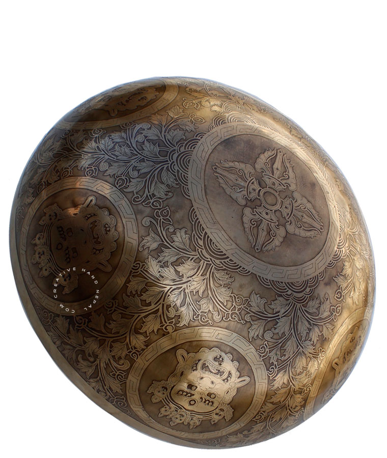 Medicine Buddha Etching Singing Bowl Creativehand Nepal